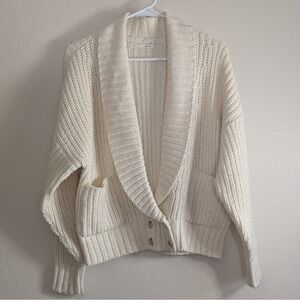 Anthropologie Deep V Knit Cardigan Wool Blend Tag XS Fits XS-XL